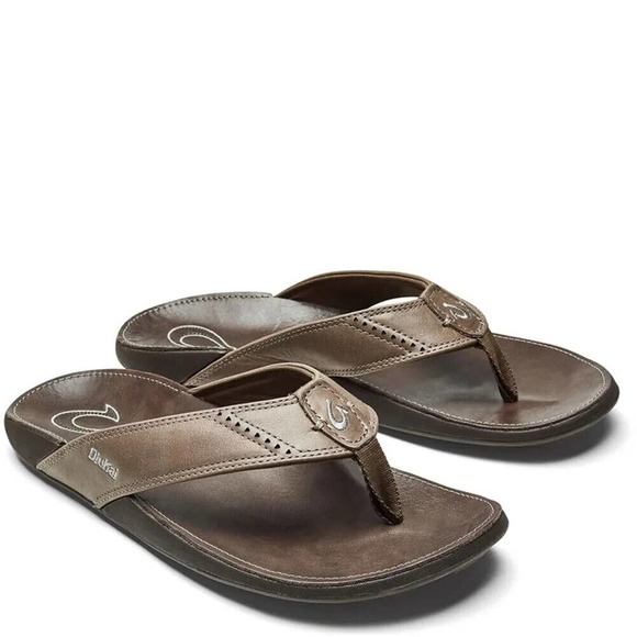 OluKai Other - Olukai Nui Sandal Mustang Espresso 10239-135H Leather Thong US Men's Size 8